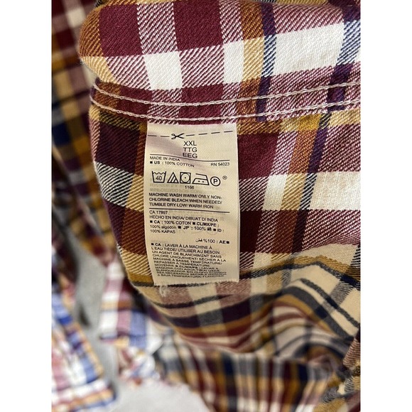 Old Navy Slim Fit Long Sleeve Plaid Flannel Button Down Shirt Mens Size XXL - Picture 4 of 15